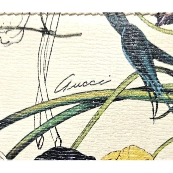 GUCCI Flora Infinity Bifold Wallet White Calfskin Multi Floral 04848 Authentic - Picture 2 of 12